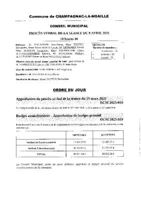 Séance du 9 avril 2025