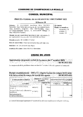 Séance du 3 décembre 2025