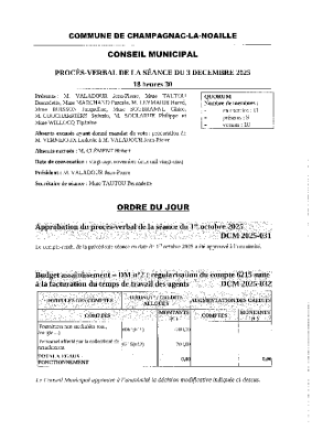 Séance du 3 décembre 2025