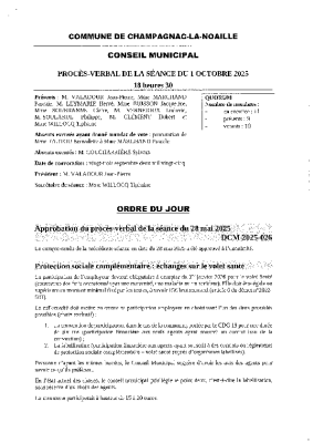 Séance du 1er octobre 2025