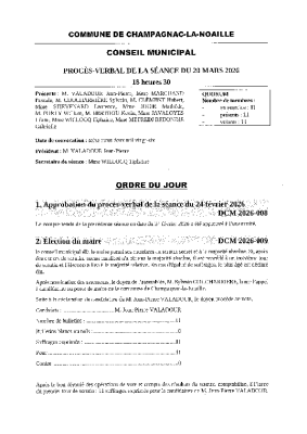 Séance du 20 mars 2026
